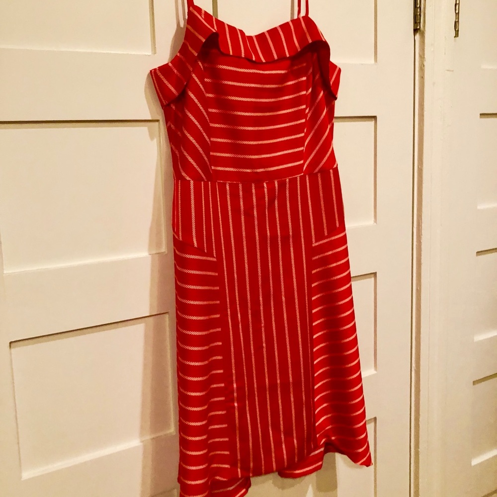 Banana Republic Red and White Stripe Fit and Flare